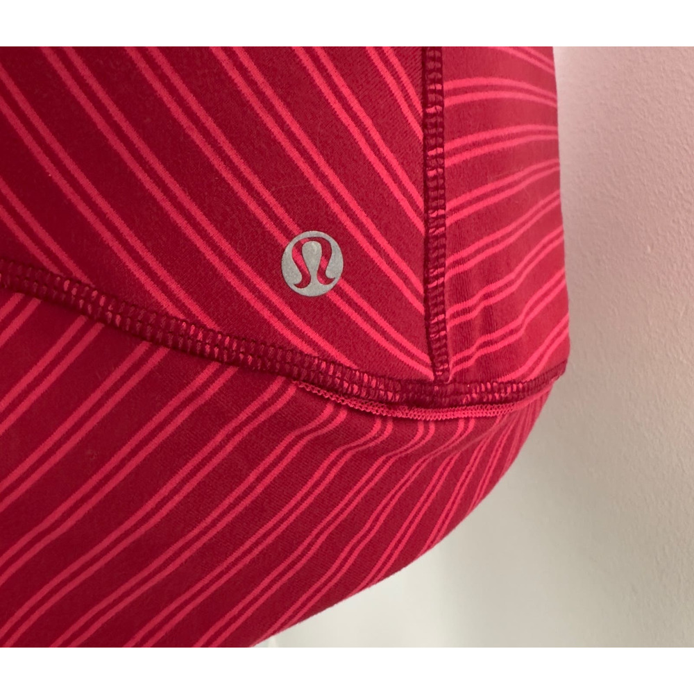 Lululemon red two tone striped pullover - Picture 7 of 10